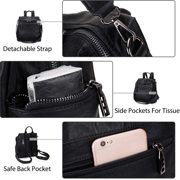 🌟Best Seller 🌟Black Backpack to Shoulder B… - Picture 4 of 9